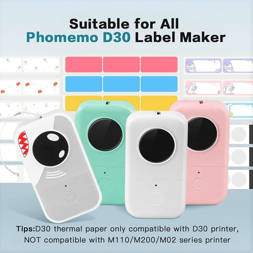 12x30mm 210PCS/Roll Label Maker Tape Sticker Thermal Paper Self-Adhesive For D30