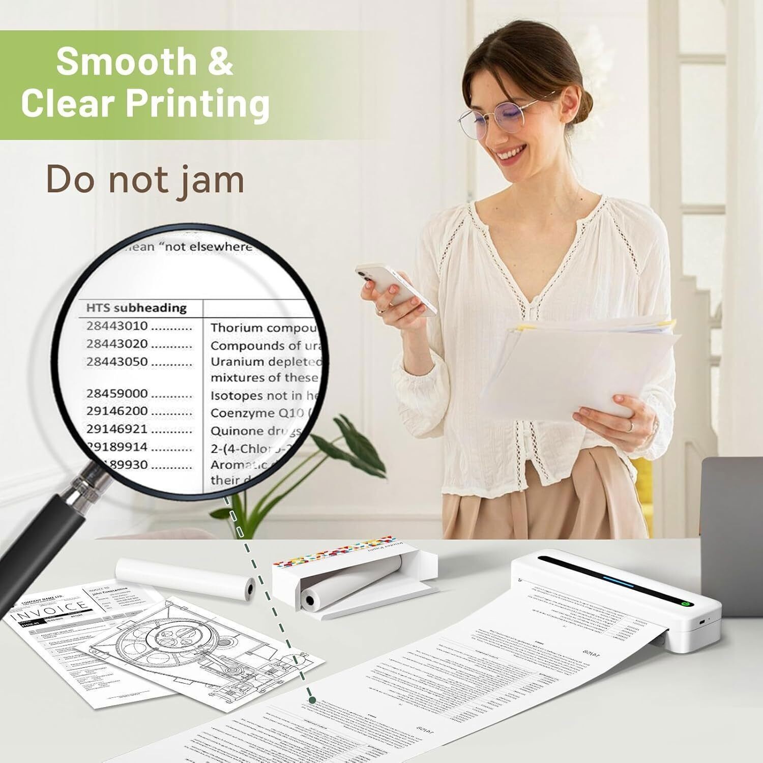 2 Rolls A4 Thermal Printer Paper 8.5″x11″ for M08F M832 M834 Portable Printer US