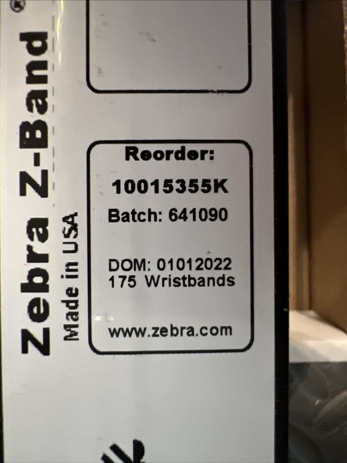 2 Qty Zebra 10015355K Z-Band UltraSoft Wristband 1″ x 11″ (175 Wristbands)