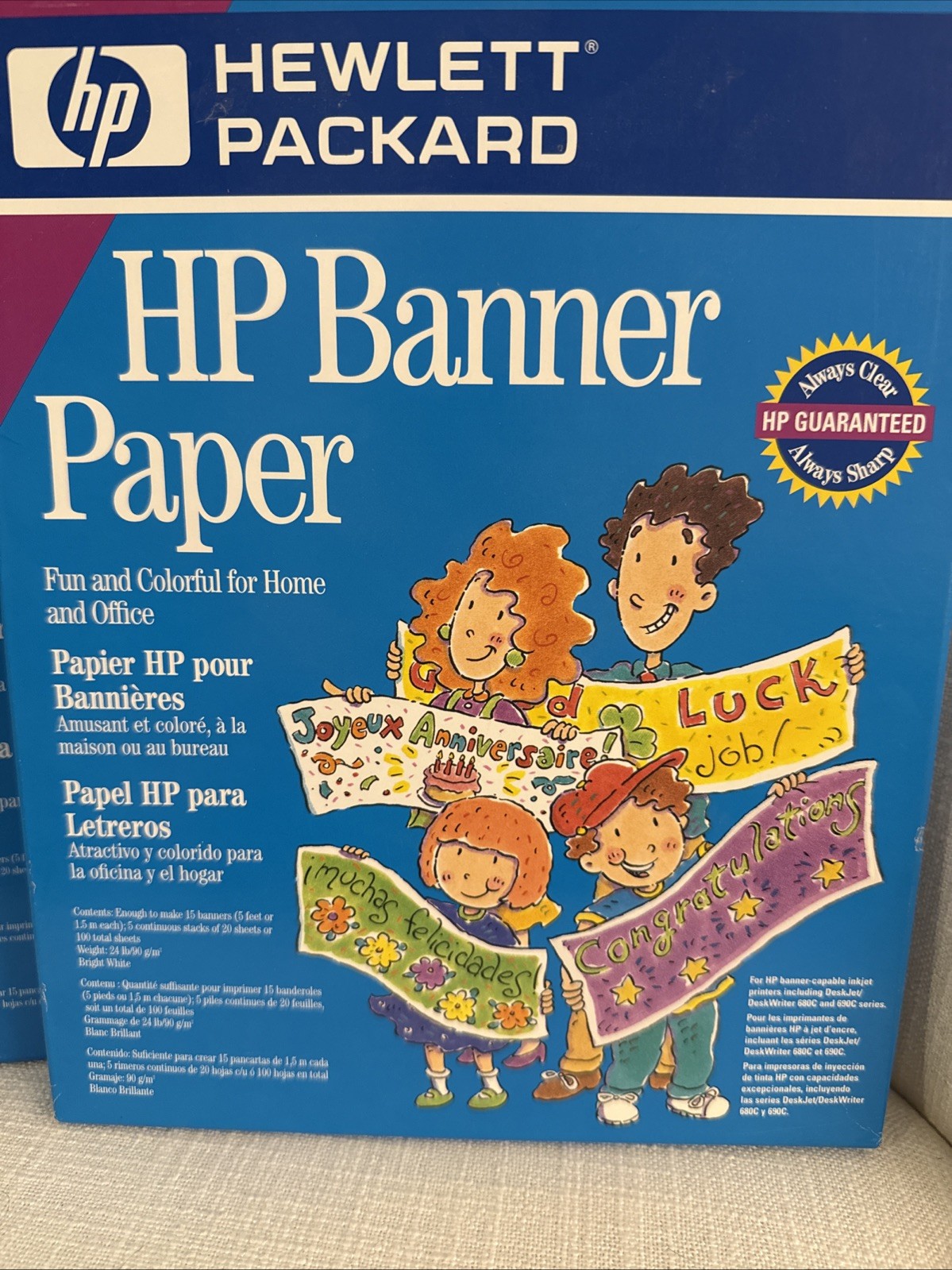 HP Banner Paper for Inkjet Printers – Make your own Banners 2pk Open