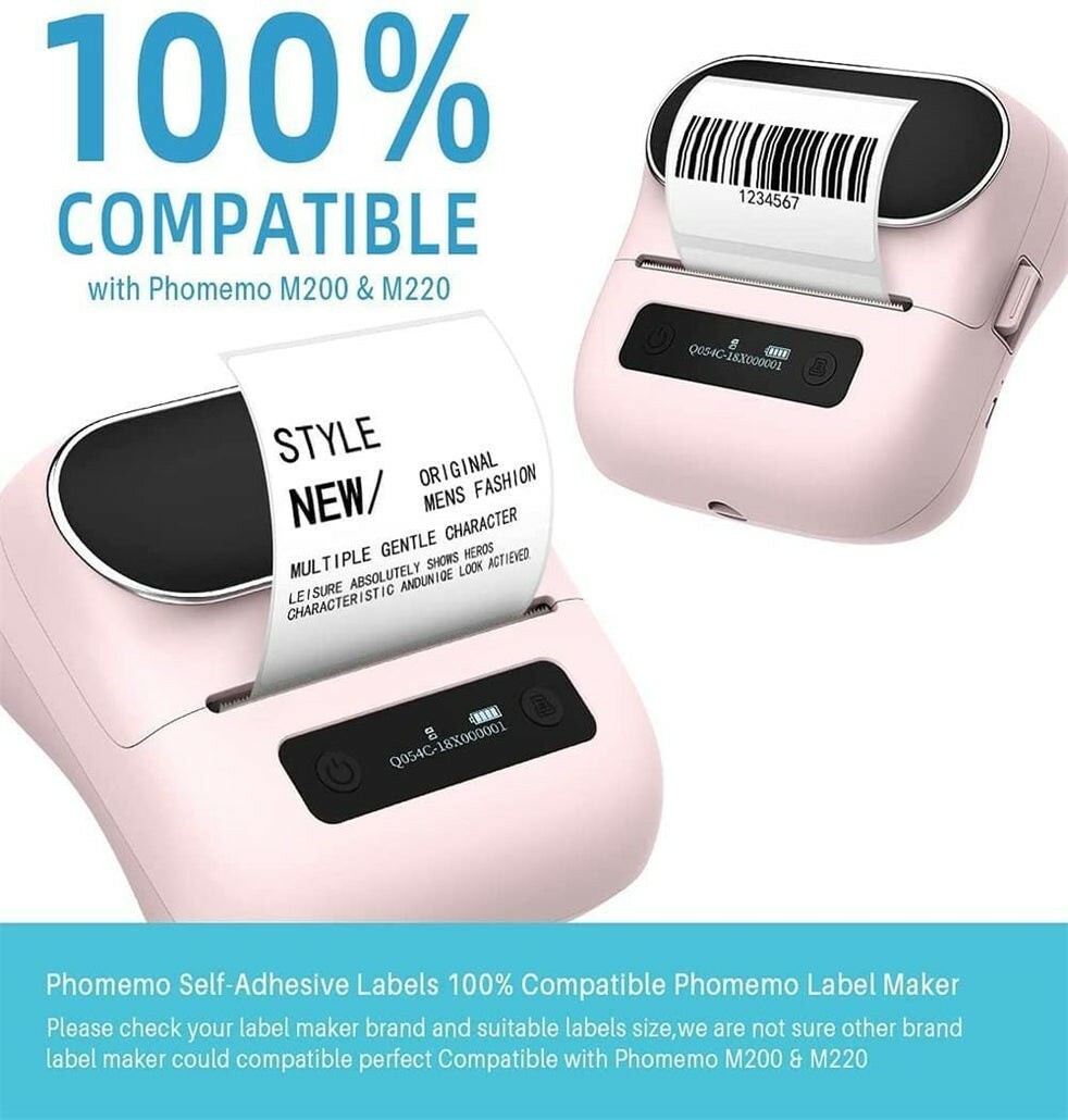 40×40mm Round Transparent Adhesive Thermal Label for Phomemo M110 M200 Printer