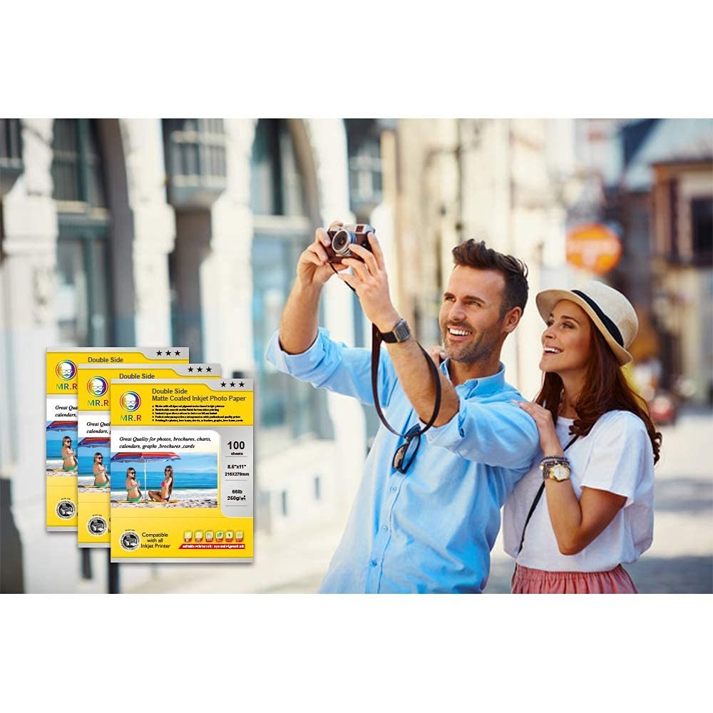 100 Sheets 8.5×11 Inch Letter Double Sided Glossy Inkjet Photo Paper 200gsm