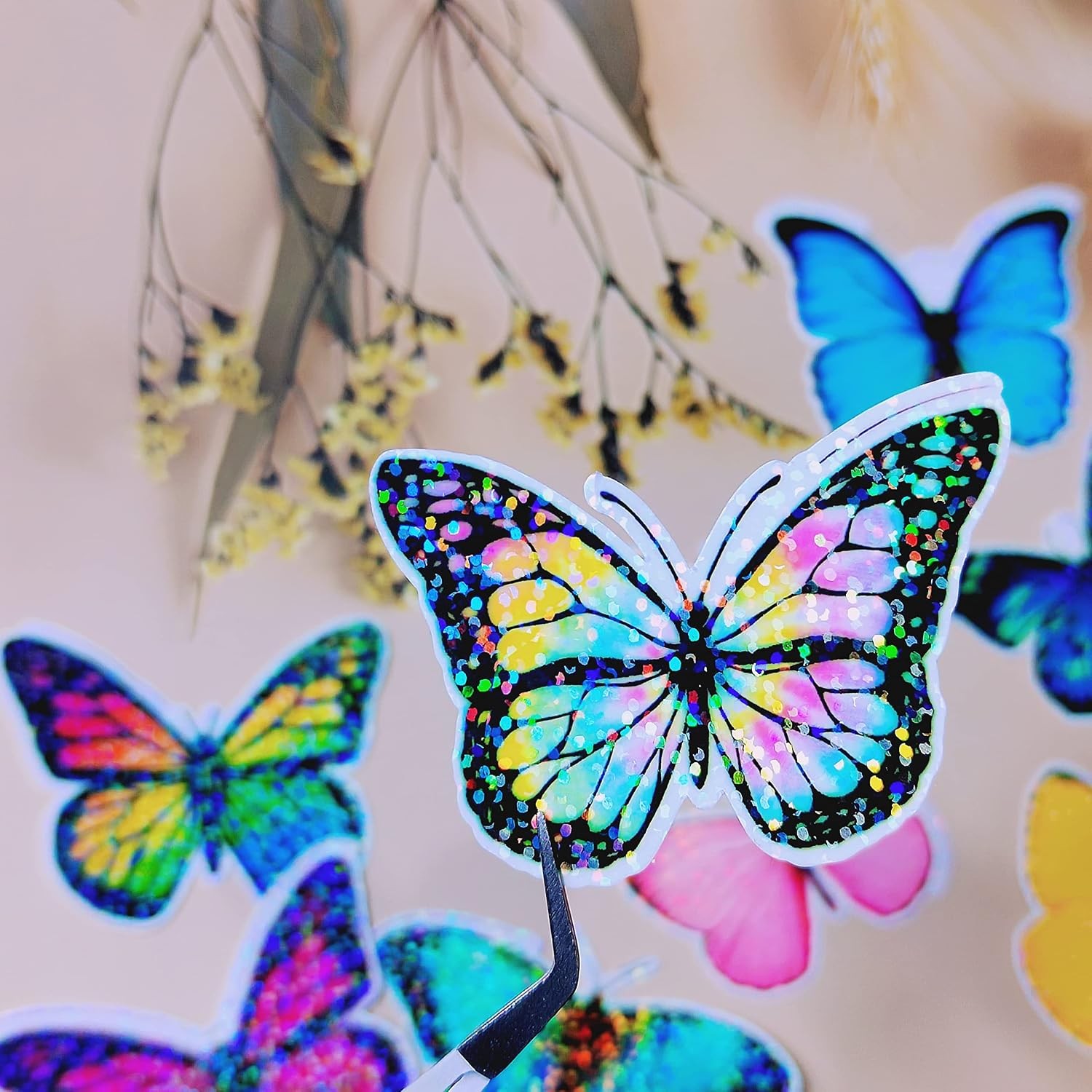 30 Sheets Holographic Printable Sticker Paper 8.25 x 11.7 inch Waterproof Sti…