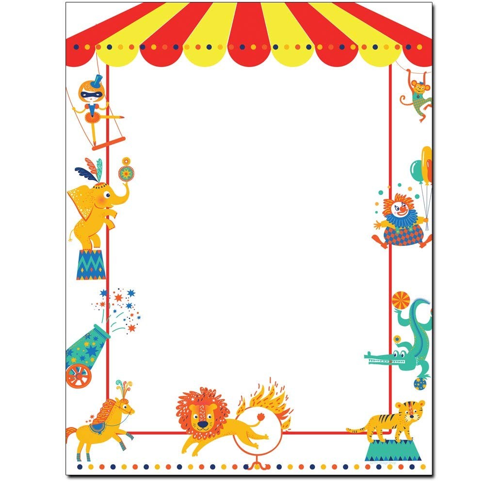 Circus Letterhead Printer Paper 25 Sheets for Laser and Inkjet Printers 8.5×11