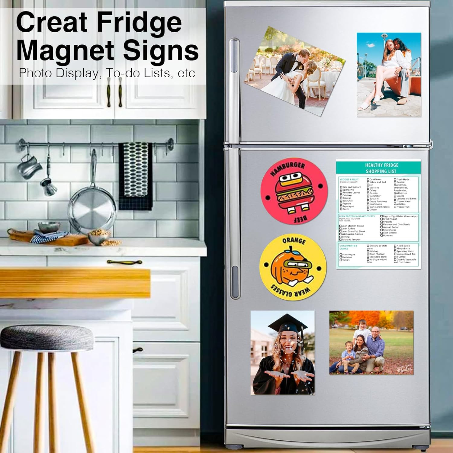 Glossy Magnetic Sheets – 70 Pack for DIY Fridge Magnets & Crafts, 8.5″ x 11