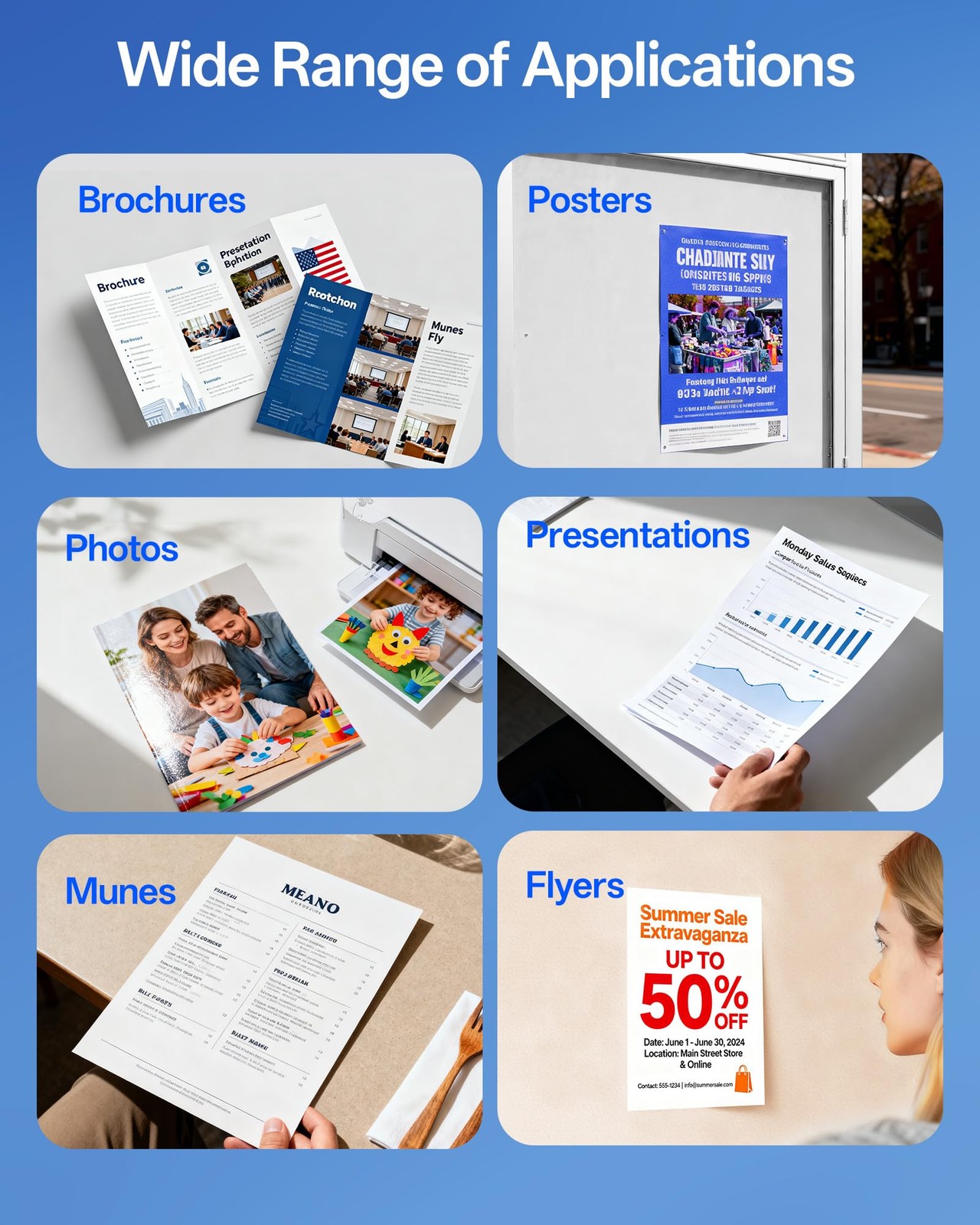 Thin Glossy Inkjet Paper 8.5×11 Inches, 110 Sheets brochure paper, 115gsm Pho…