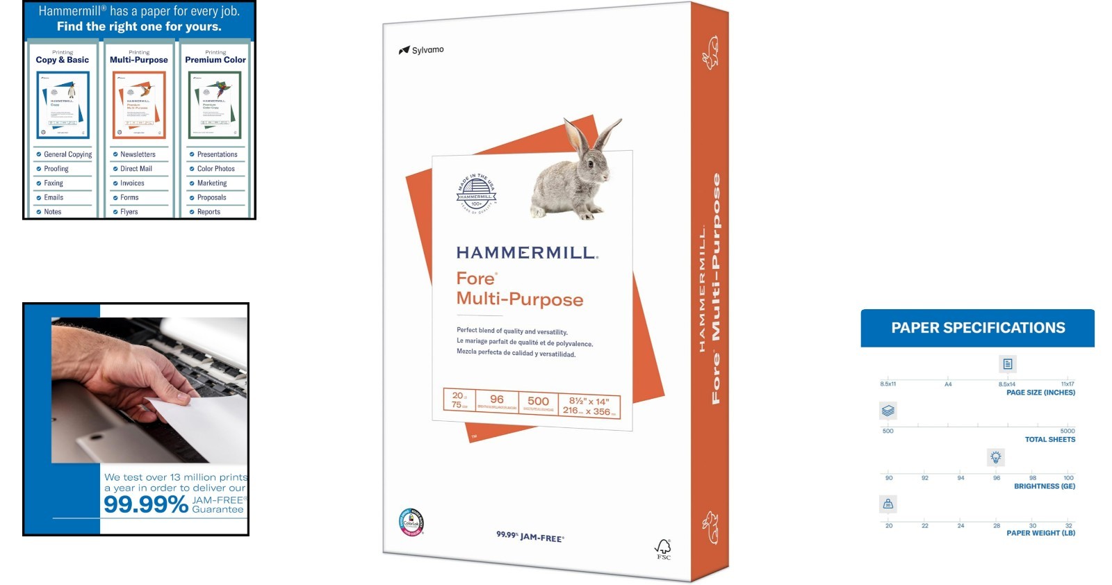 Fore Legal Size Copy Paper 20 lb – 500 Sheets, 96 Brightness, Jam-Free Assurance