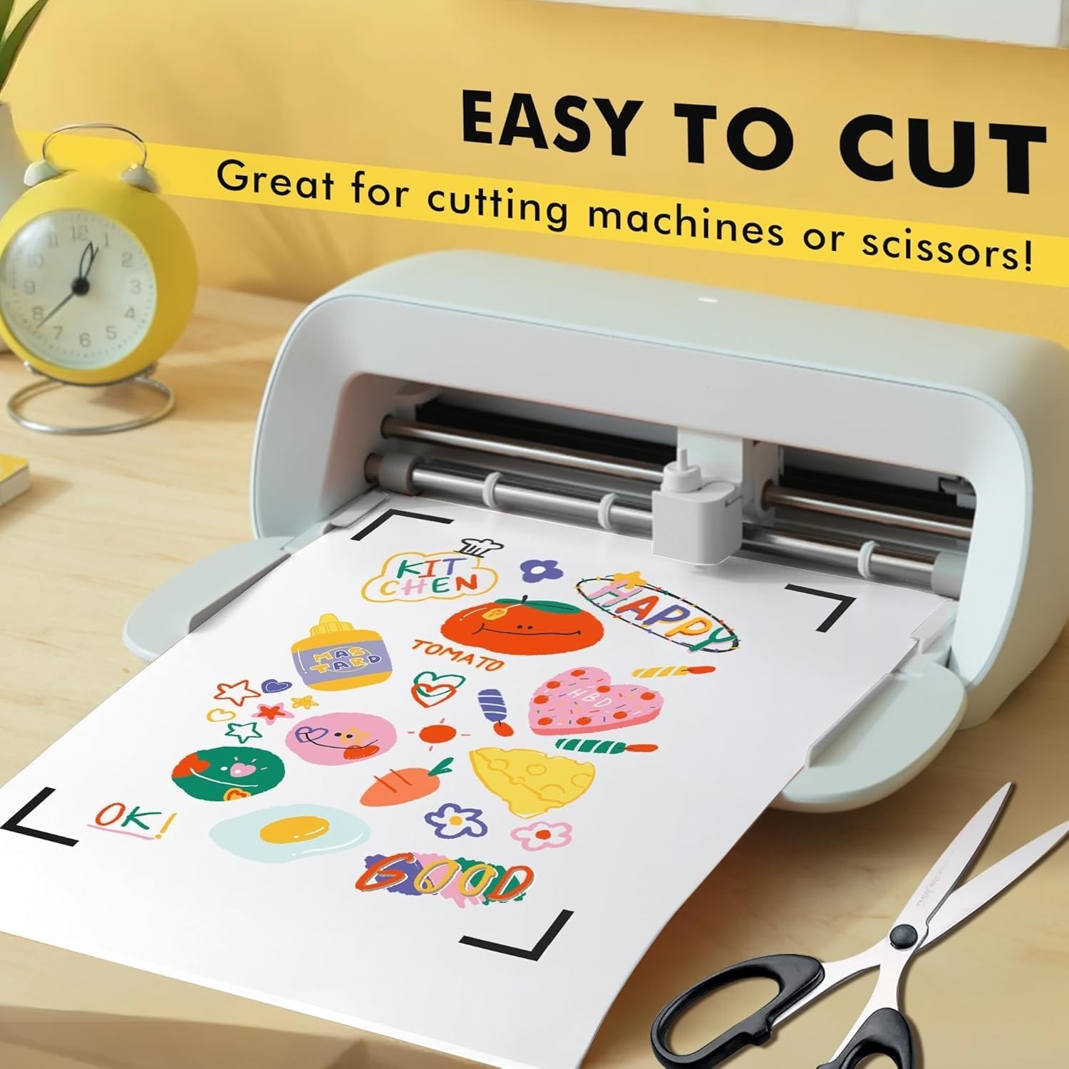 Printable Vinyl Sticker Paper for Inkjet & Laser Printer – 25 Sheets Matte Wh…
