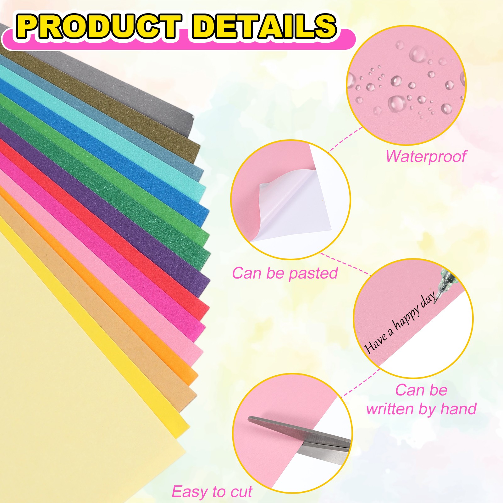 40pcs adhesive sheets labels A4 for shipping, pink