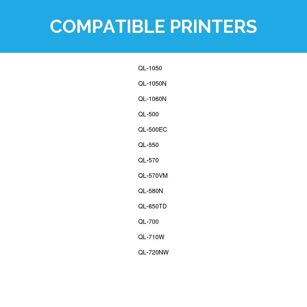 DI 6pk White Paper Tape Brother DK-2205 2.4 in x 100 ft for QL Label Maker