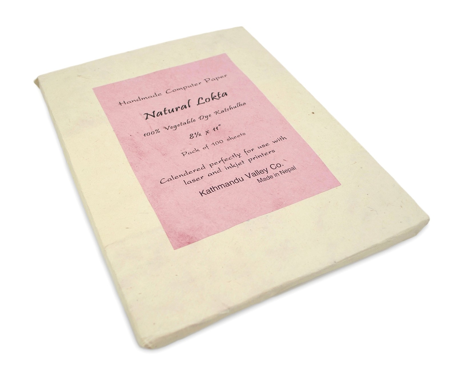 Handmade Lokta Laser and Inkjet Computer Paper (100 Sheets, Katshulha)