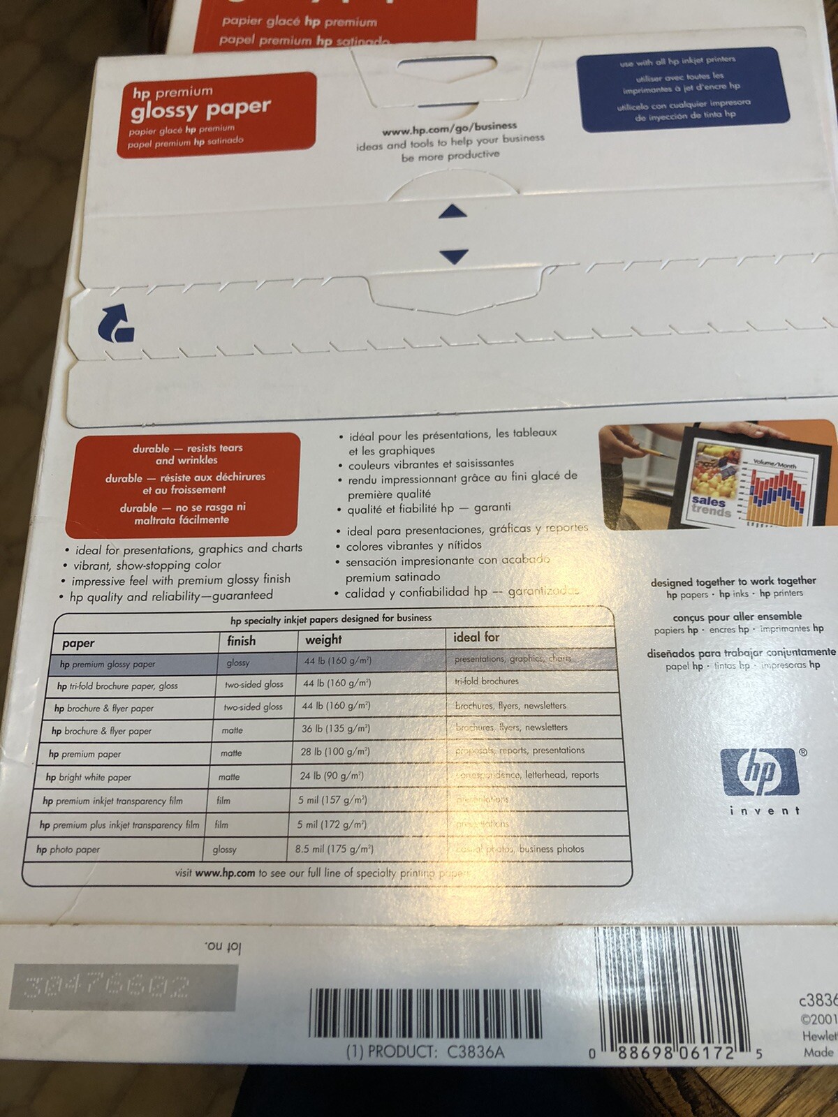 Lot Of 2- 50 Sheets HP Inkjet Glossy 8.5″ x 11″ Paper HP C3836A