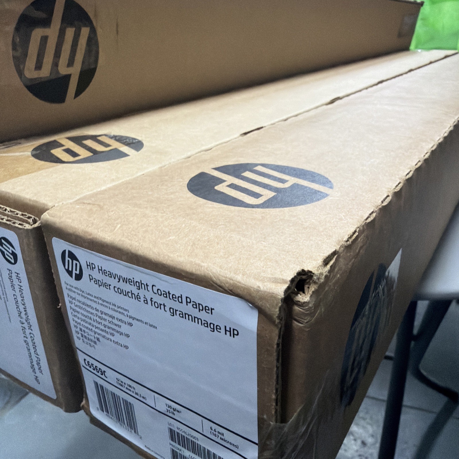 New Sealed, HP C6569C, Heavyweight Coated Paper, 42 In X 100 Ft, 35lb, 6.6 Mil