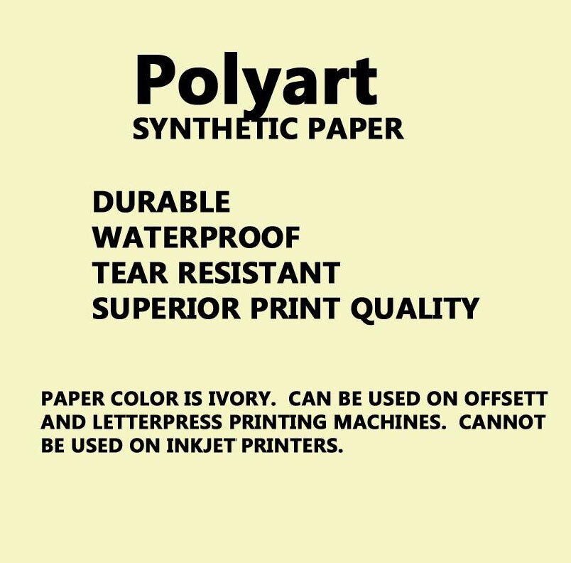 Polyart Synthetic Paper Water Resistant Tear Resistant   Ivory color 300 Sheets