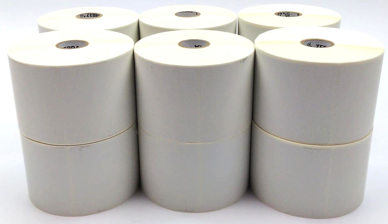 Zebra Thermal Transfer Labels 3″ x 3″ Adhesive White 95497 Genuine – 12 Rolls