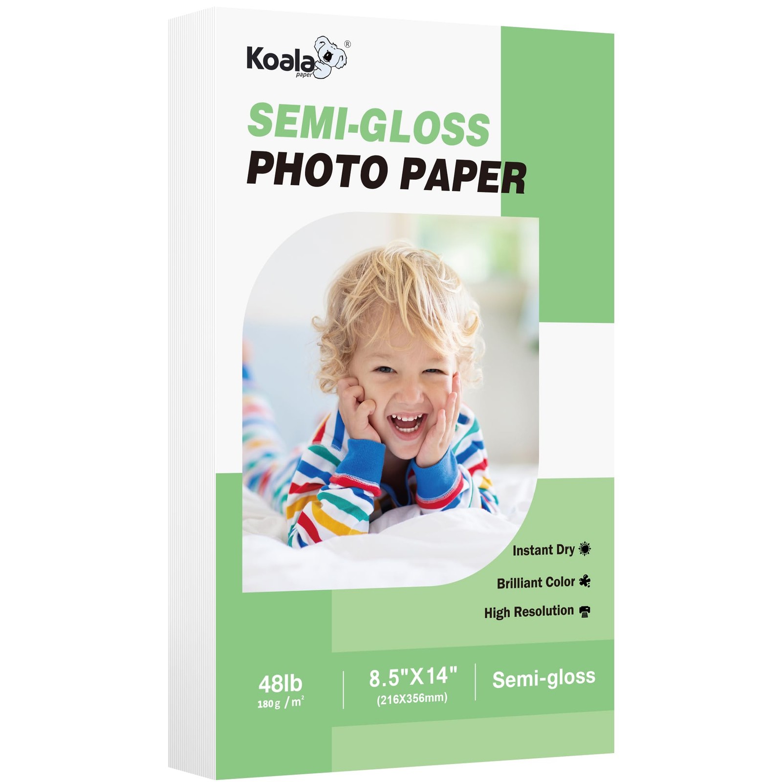 Koala Semi-Gloss Photo Paper 8.5X14 Inches 100 Sheets for Inkjet and Laser Pr…