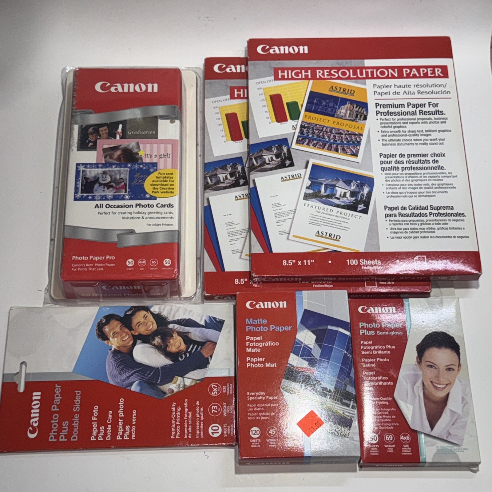 Lot Canon Photo Printing Paper – Canon 8 1/2″x11″ 4×6” 5×7” Envelopes New
