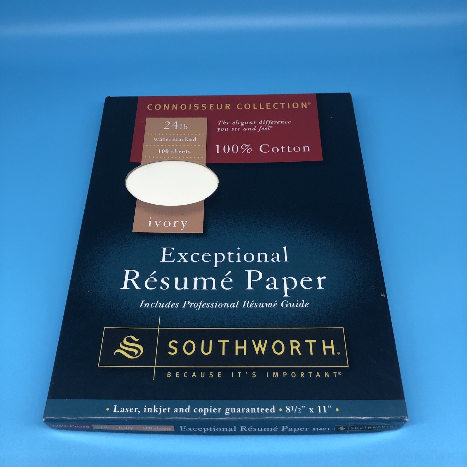 Southworth 100% Cotton Exceptional Resume Paper 24 lb 8-1/2 x 11 81 Sheets Ivory
