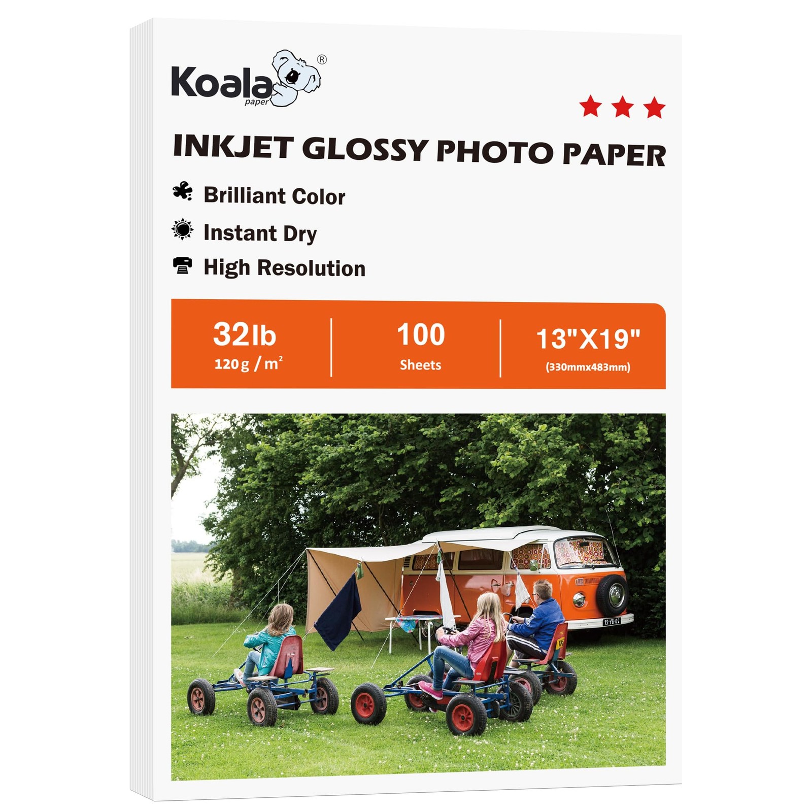 Koala Double Side Thin Glossy Photo Paper 13×19 Inches 120gsm 100 Sheets Comp…