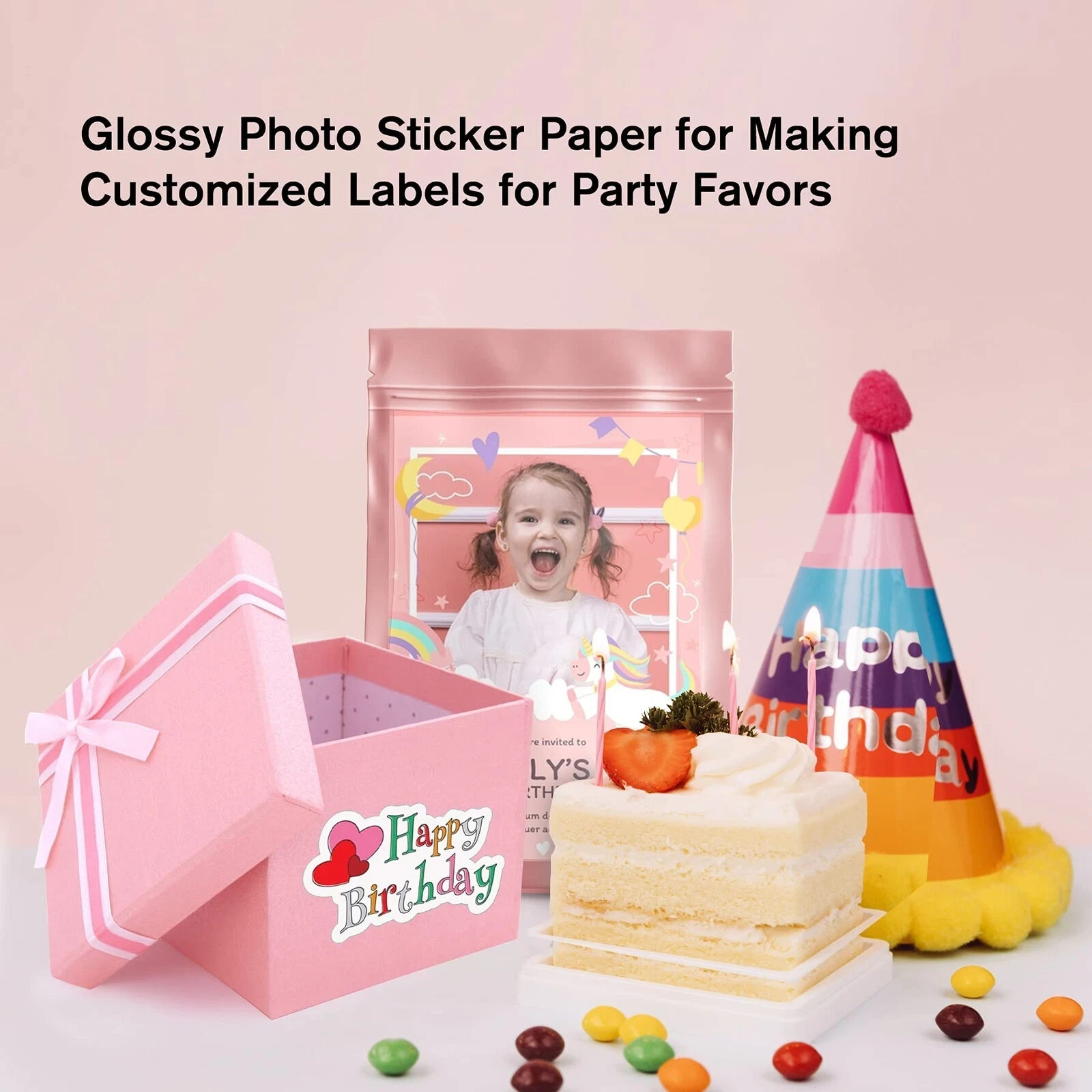 Koala Printable Glossy Sticker Paper for Inkjet Printer White 8.5×11 Inch Sel…