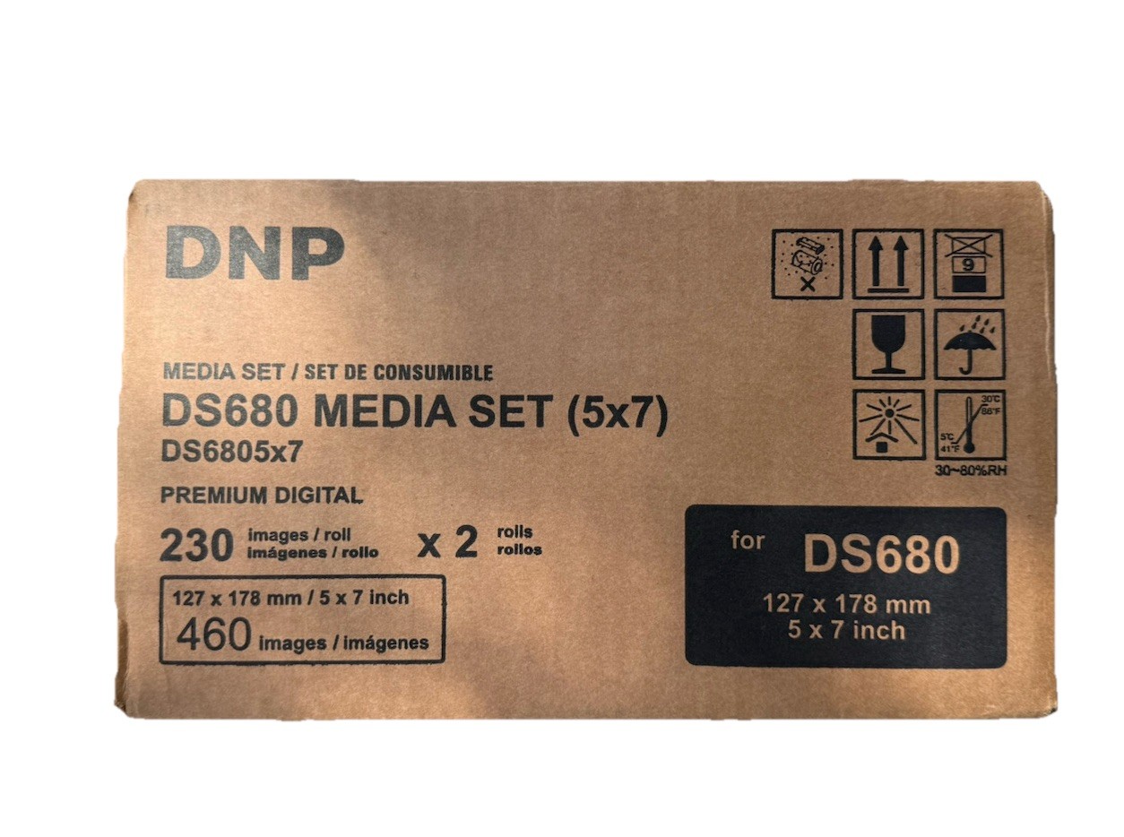 DNP DS680 media set (5×7) 2 Rolls of Paper And Ribbon Images 230 x2(Factory New)