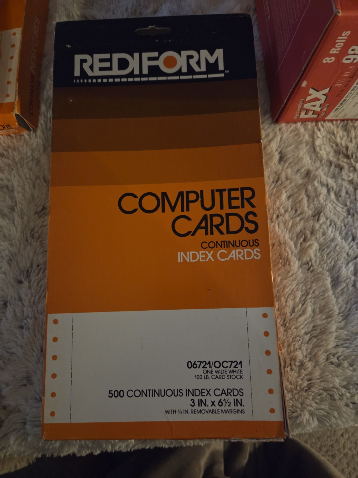 Vintage 1984 RediForm 250 Continuous Index Cards 3in.x6-1/2in.
