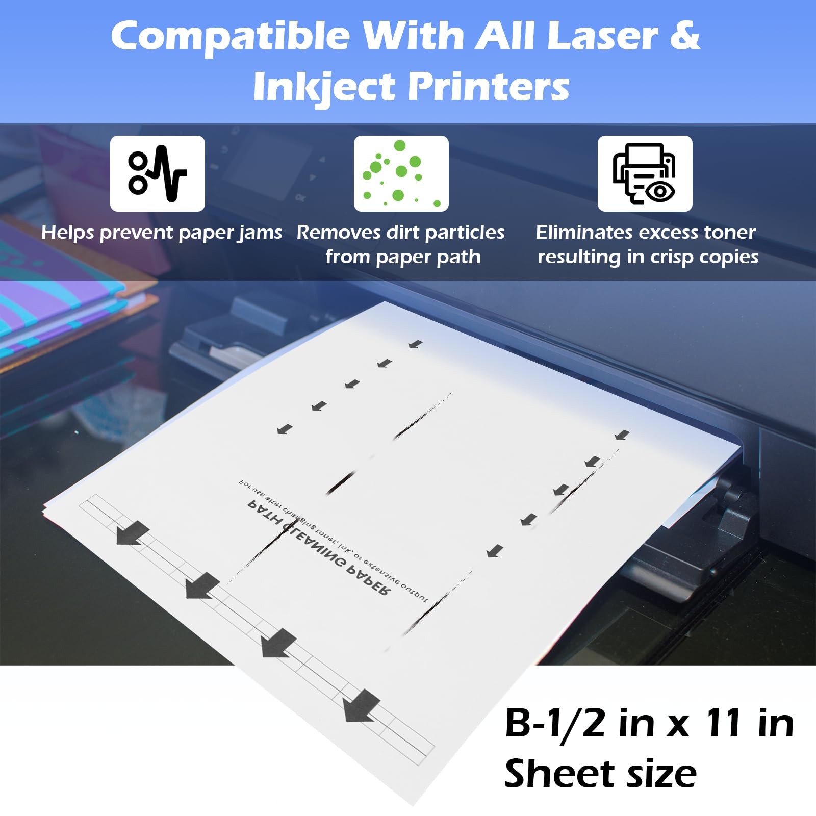 15 Printer Cleaning Sheets for Laser & Inkjet Copiers and Fax Rollers
