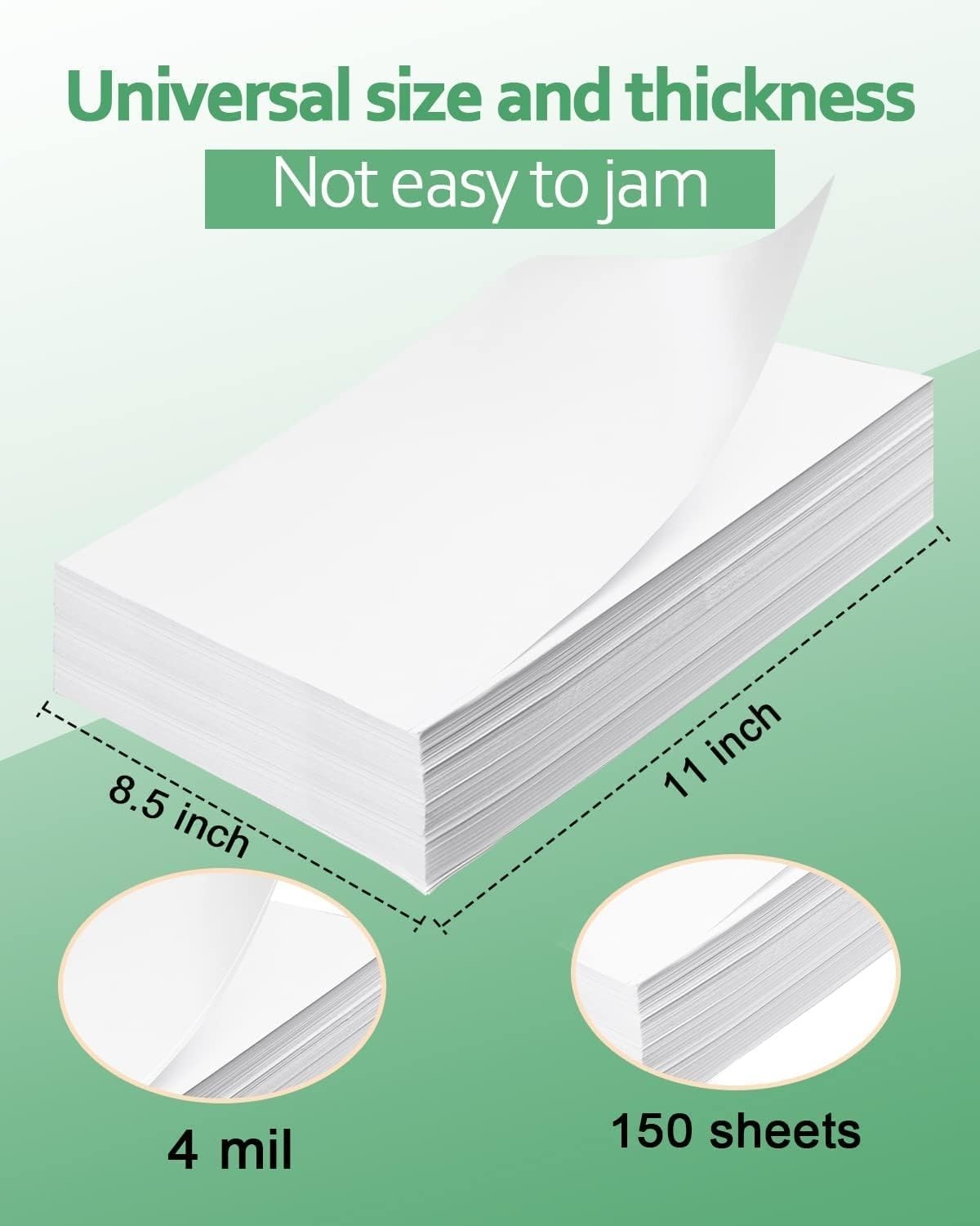 Glossy Printable Vinyl Sticker Paper for Inkjet Printer 150 Sheets 8.5″x11″ A…