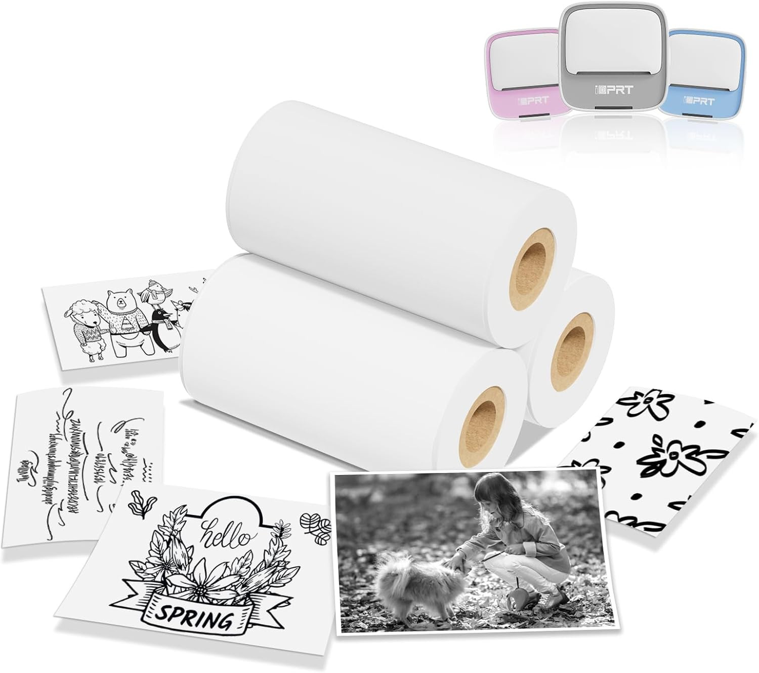 Mini Thermal Sticker Paper 57x29mm 3 Rolls (White)