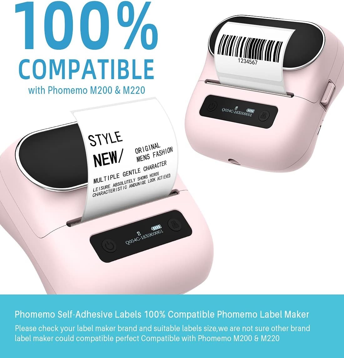 Phomemo M220/M250/M200/M221/M260 Thermal Label White Self-Adhesive Label