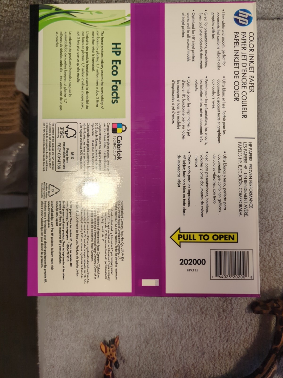 HP Color Printer Paper, Color Printing 24lb, 8.5 x 11, Letter, 96 Bright, 500X2