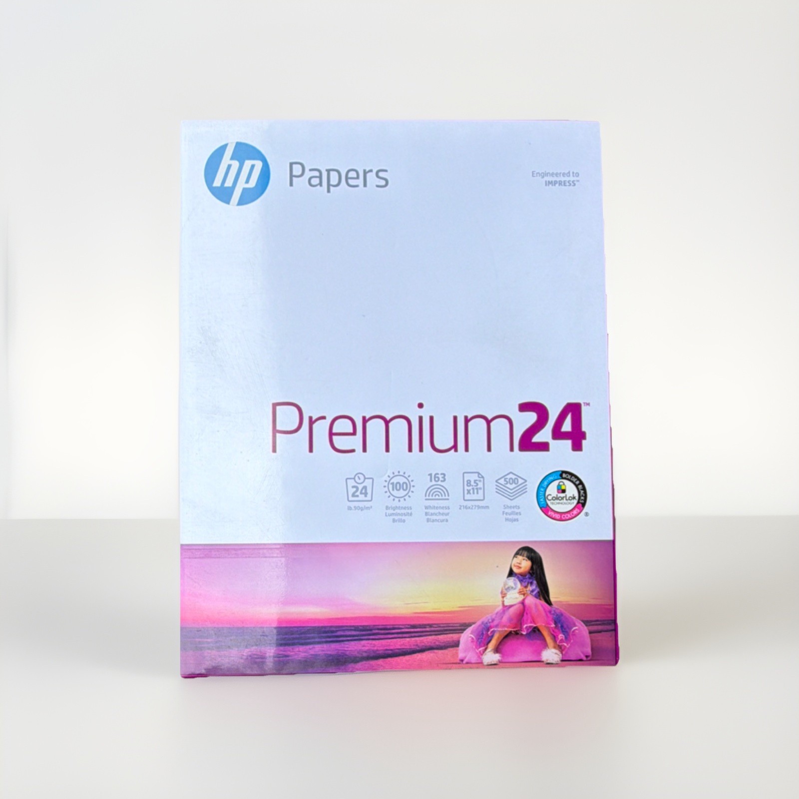 HP Premium24 Printer Paper, Letter 8.5×11, 90 gsm Smooth White 500 Sheets 112400
