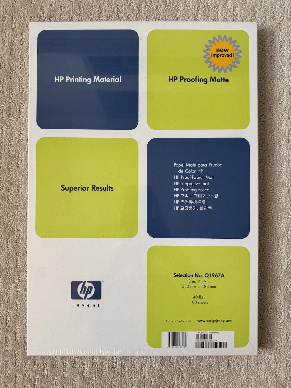 HP Q1967A Proofing Matte Paper 13×19 100 Sheets DesignJet NEW Sealed