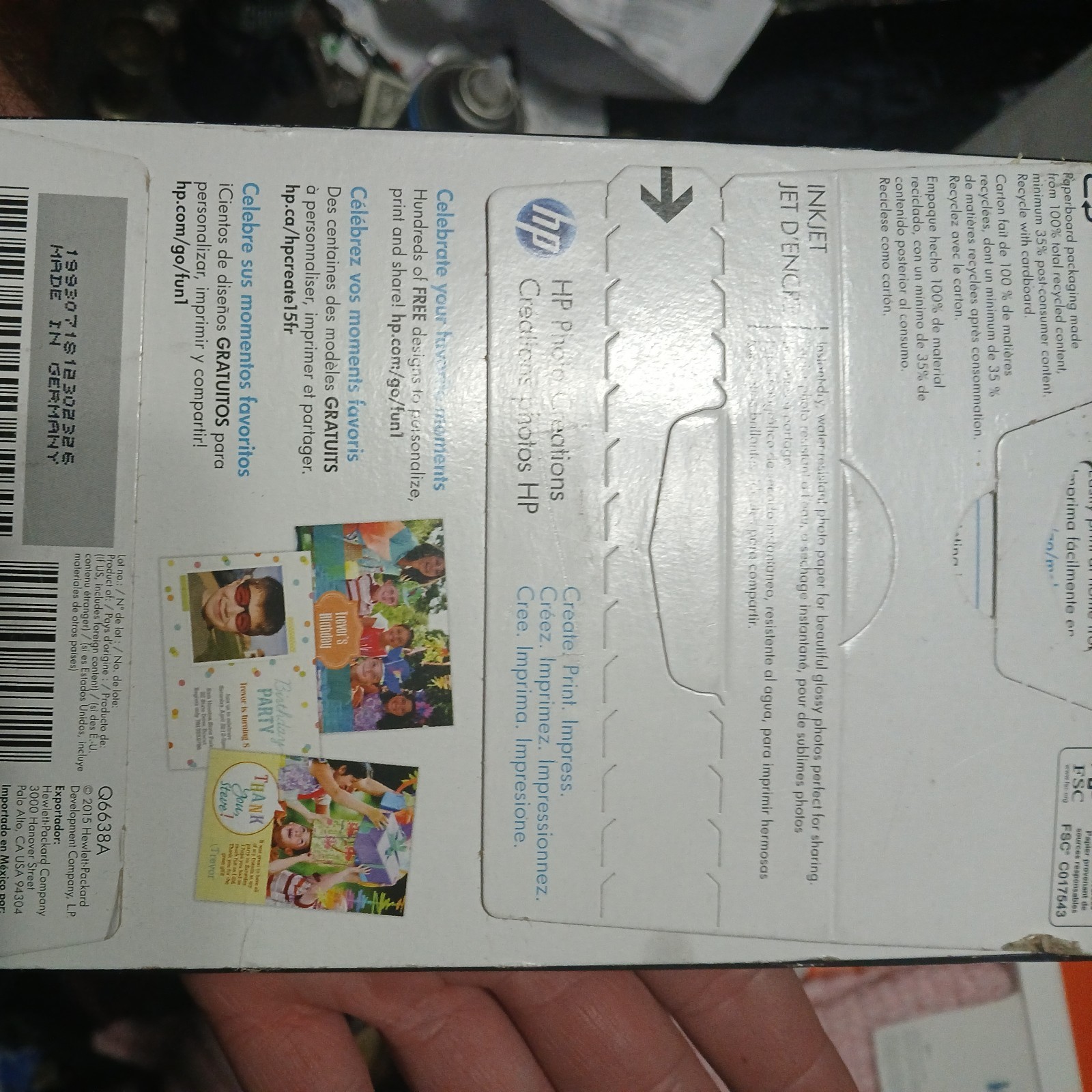 Hewlett Packard Q6638A 4 x 6 inch Glossy Printer Paper – 100 Sheets