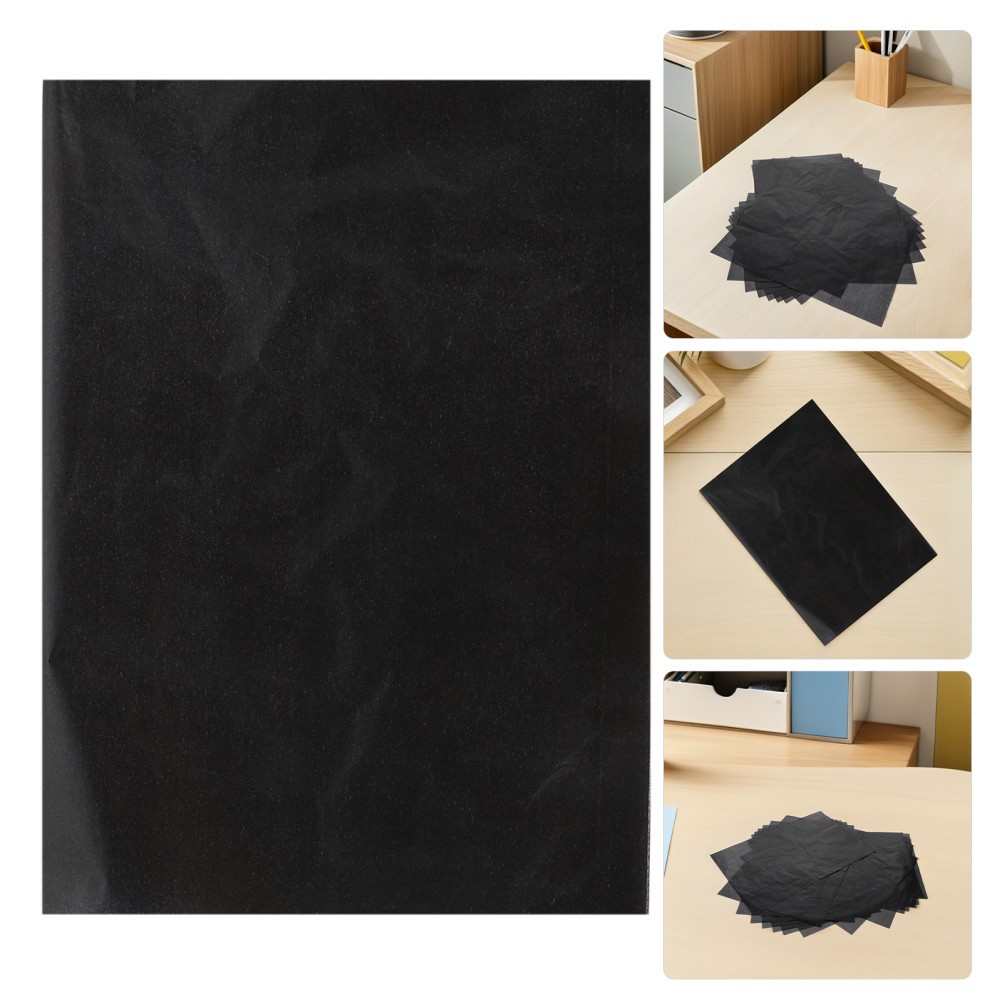 50Pcs Artist Grade Graphite Transfer Paper Reusable DIY Tracing Sheets Black
