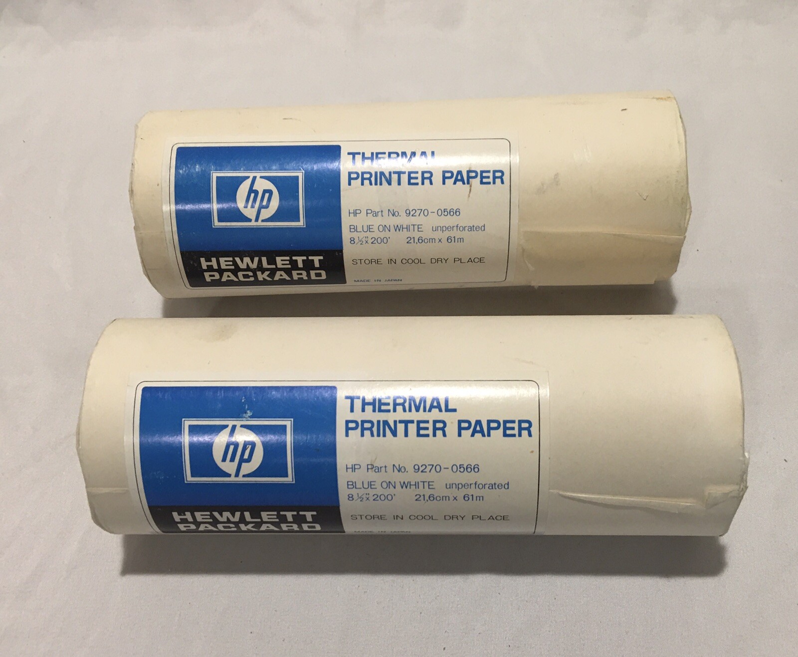 Lot Of 2 HP Thermal Printer Paper Blue On White Unperforated 8.5”x200’ 9270-0566