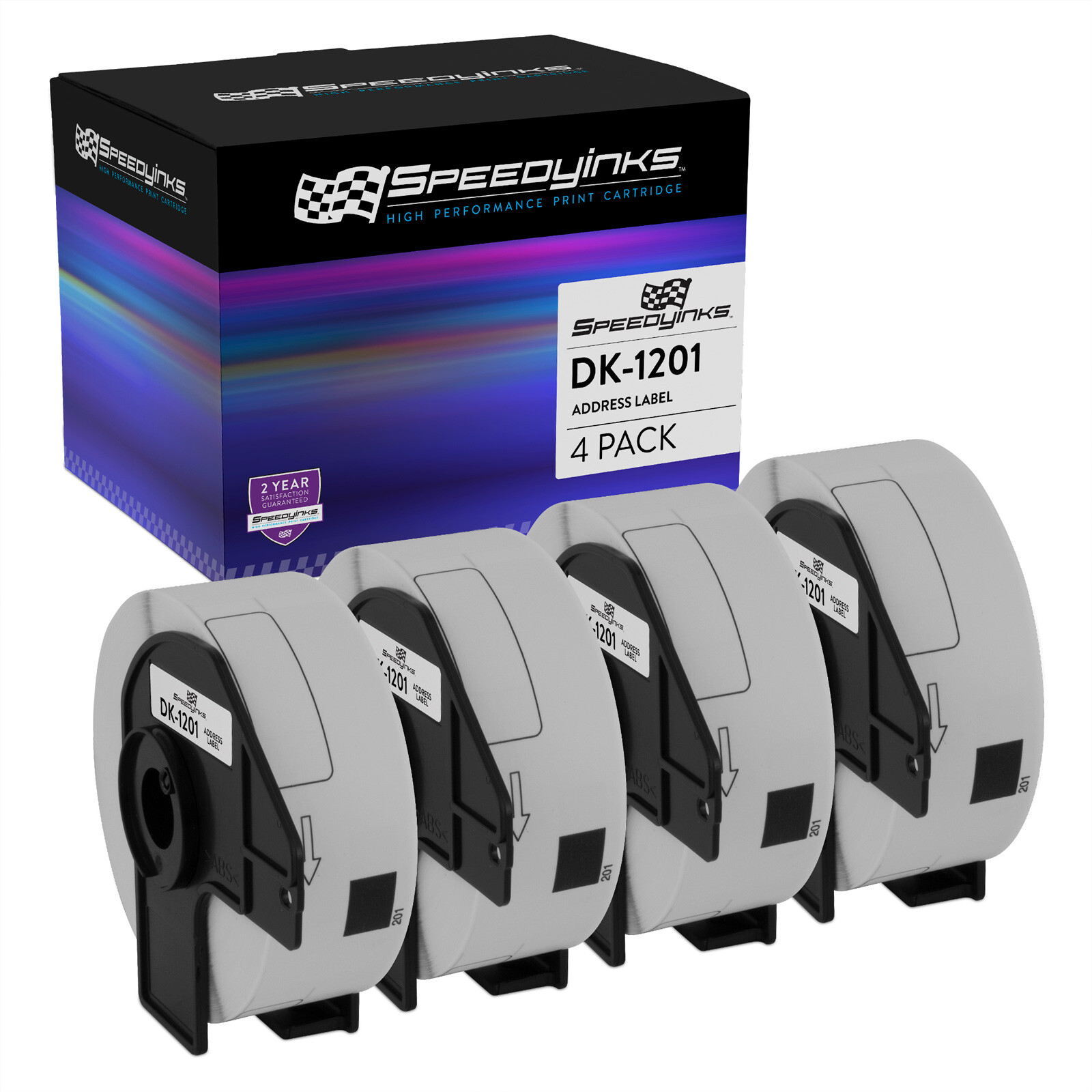 4PK Compatible DK-1201 Address Labels – 1.1 in x 3.5 in (29 mm x 90.3mm)