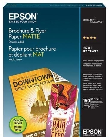 EPSON BROCHURE & FLYER PAPER MATTE 8.5″ X 11″ 150 Sheets New And Sealed