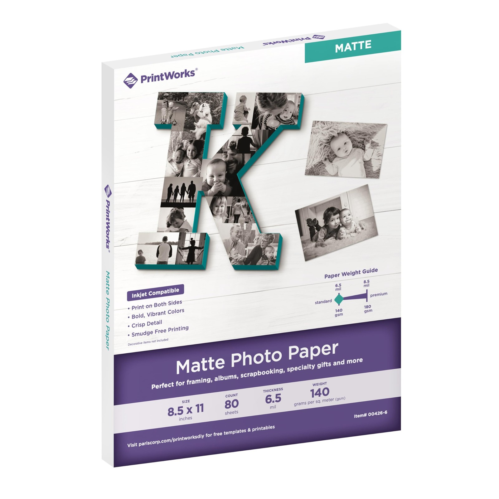 Double Sided Matte Photo Paper 8.5″ x 11″ – 80 Sheets – 6.5 mil Thickness – I…