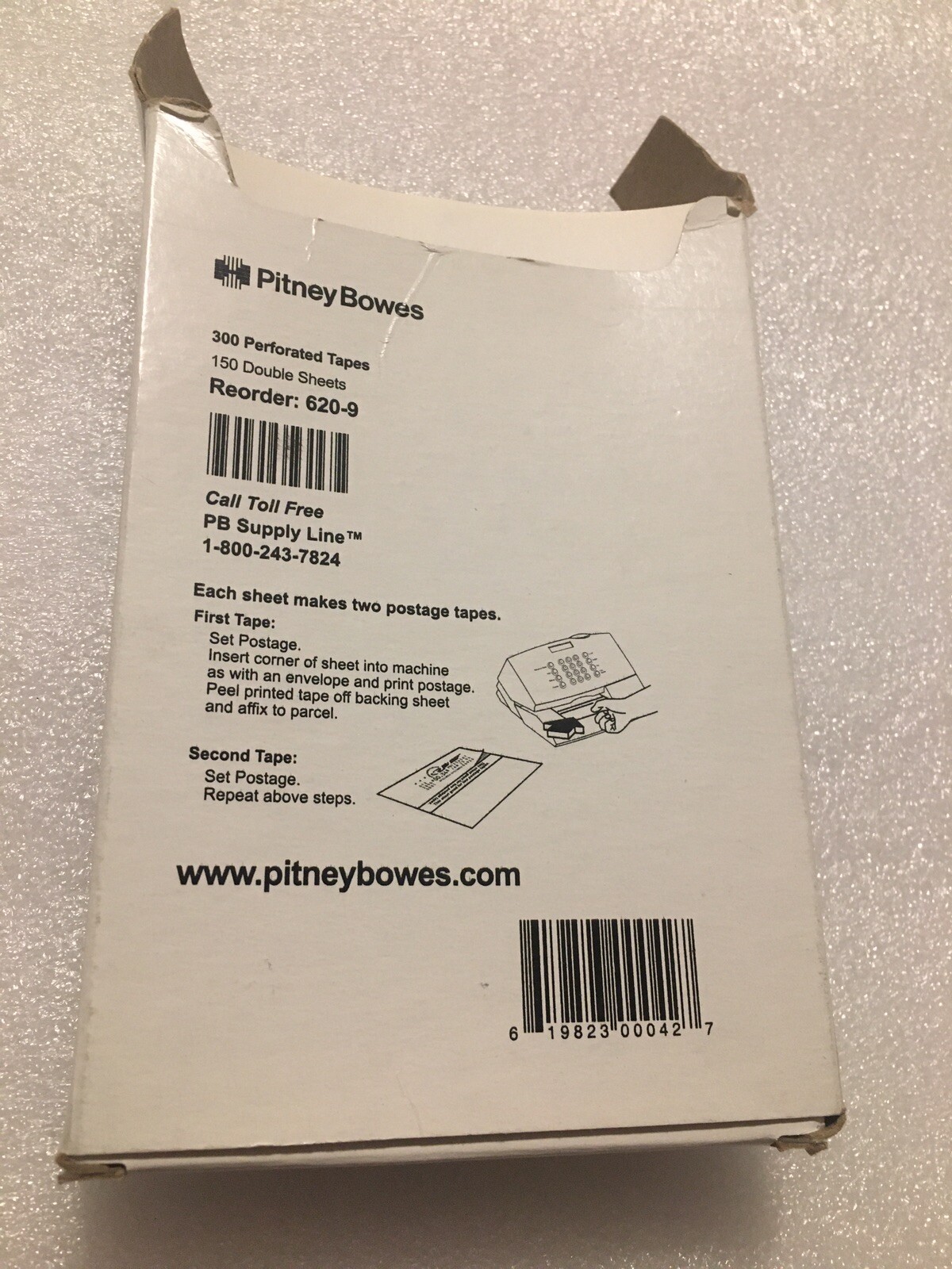 POSTAGE METER TAPE STRIPS Genuine PITNEY BOWES 620-9 Has 93 Sheets = 186 Strips