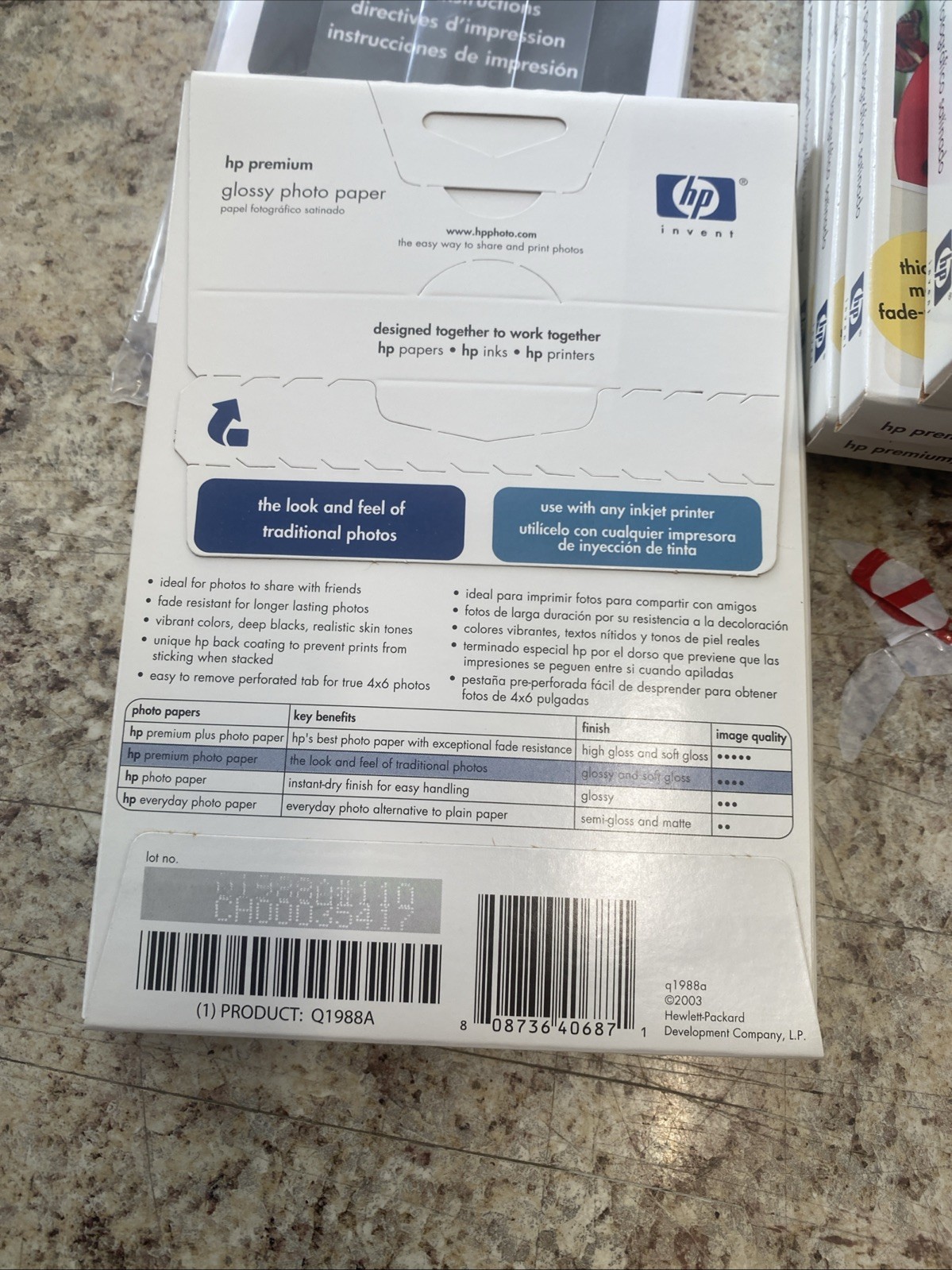 HP Premium Glossy Photo Paper (140) 4×6 NEW #Q1988A C size 4″X6″ prints INKJET