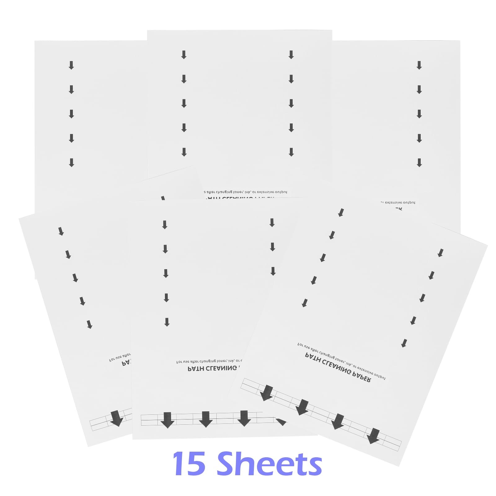 15-Pack Letter Size Printer Cleaning Sheets for Laser and Inkjet Copier