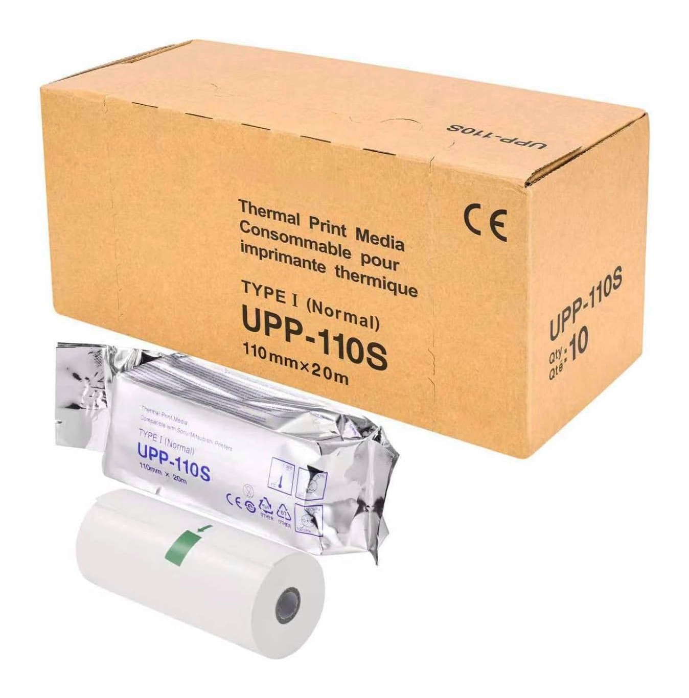 10 Rolls UPP-110S Type I Black & White Video Thermal Ultrasound Paper Film/Media