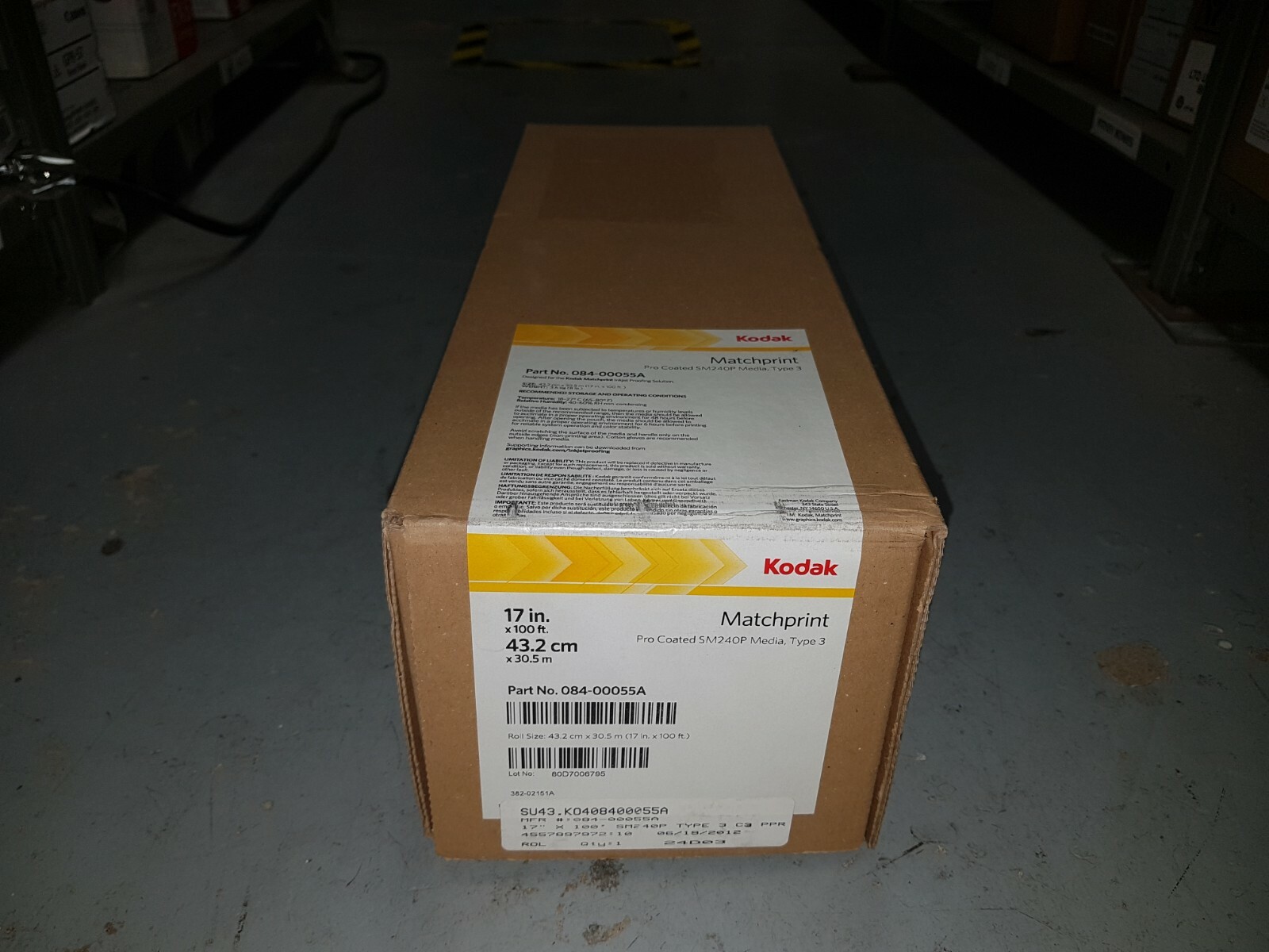 Genuine Kodak 084-00055A Matchprint Pro Coated SM240P, Type 3, Roll – 17″ x 100′