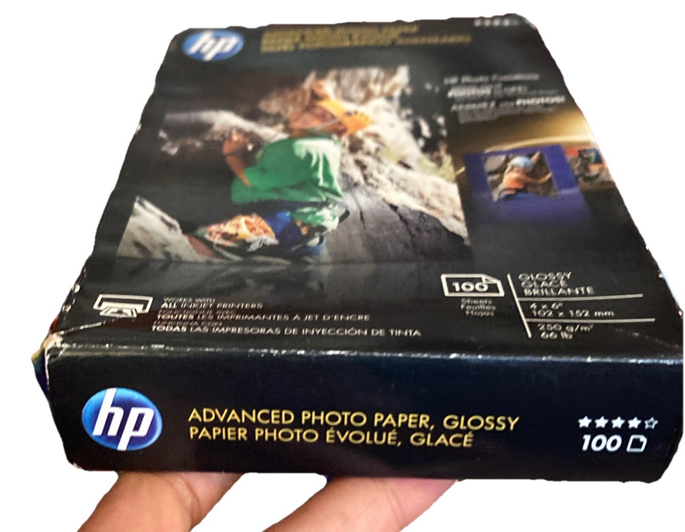 HP Advanced Glossy Inkjet Photo Paper 96 Sheets Of 100 4”x6″ Open Box, Open Bag