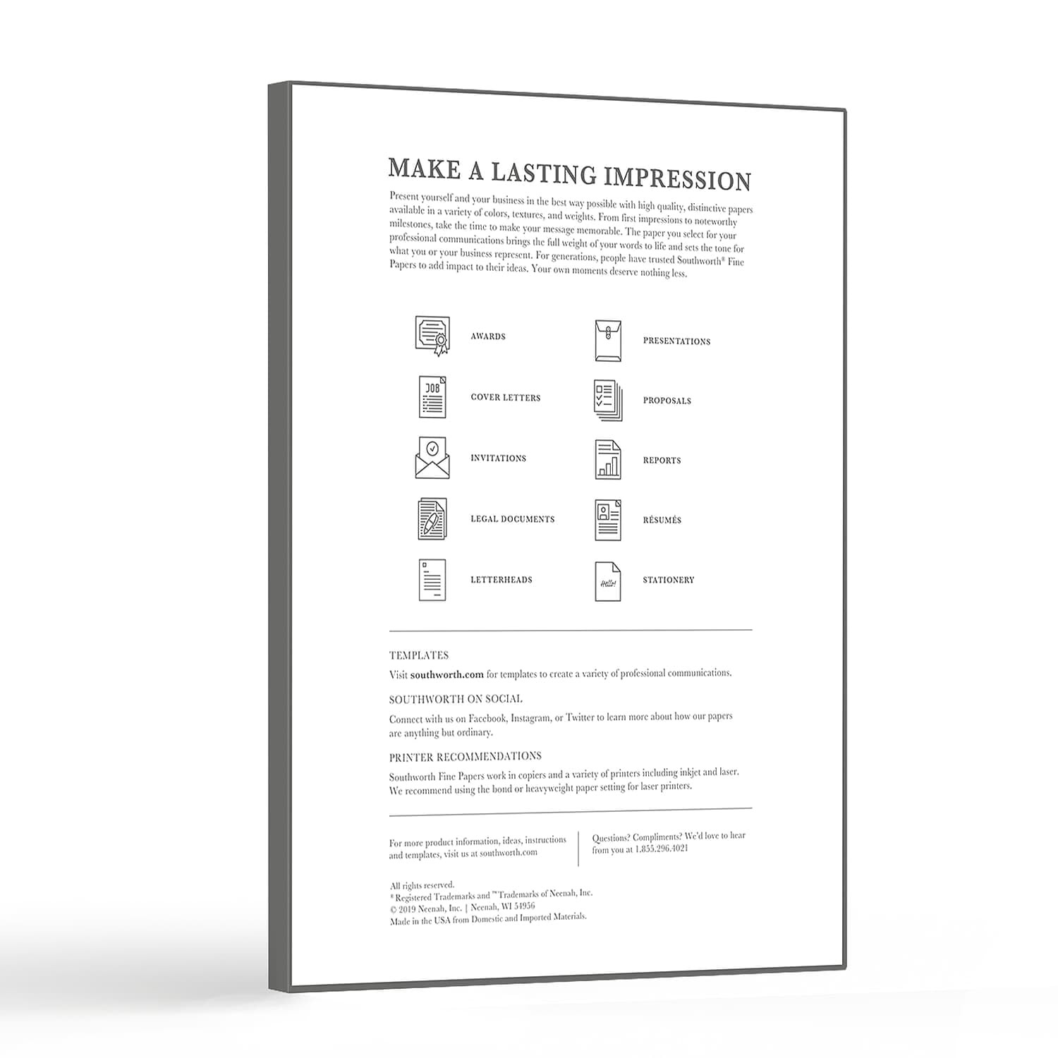 100% Cotton Résumé Paper 8 1/2″ x 11″ 24 Lb 100% Recycled Ivory Pack 100 Sheets