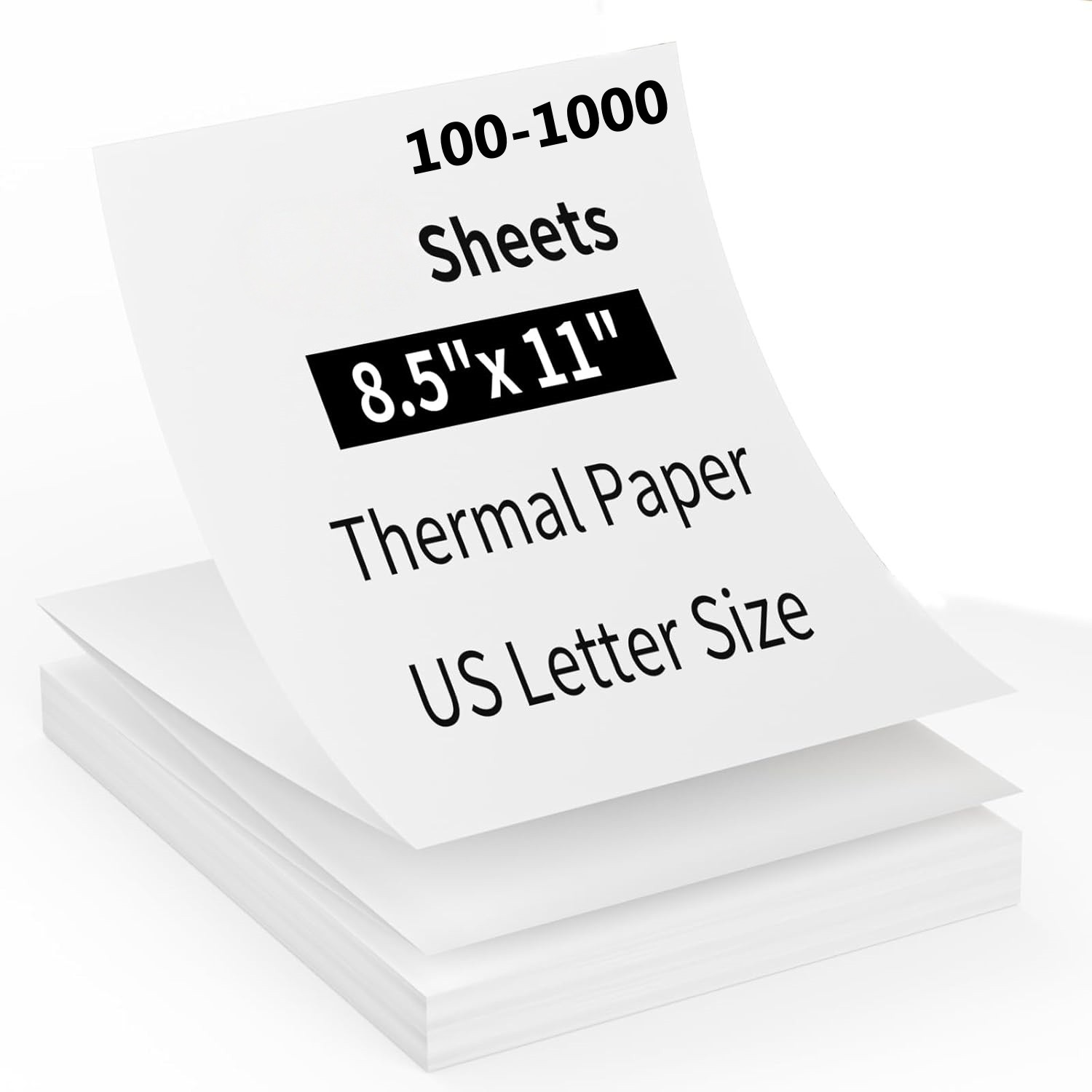 100-1000Sheets 8.5″x11″A4 Thermal Paper US Letter Size for M08F M834 MT800 PJ762