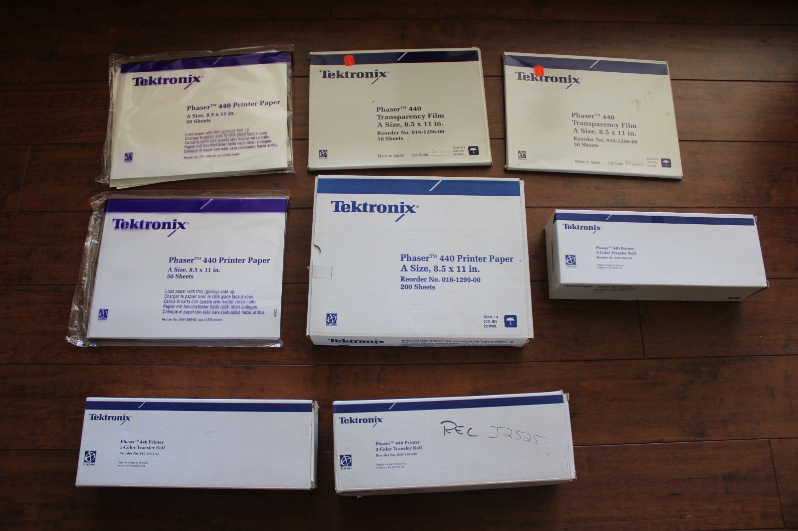 Tektronix Phaser 440 3 Color Transfer Rolls plus of Paper and Transparency Film