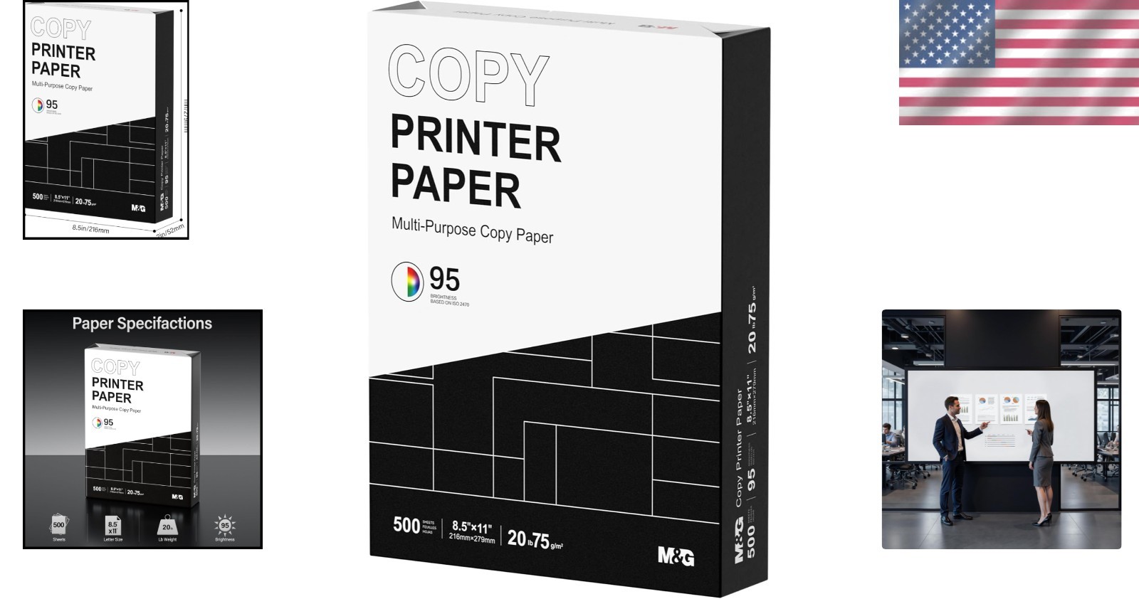 500 Sheets of 20lb High Brightness 8.5 x 11 Copy Paper – Jam-Free Performance