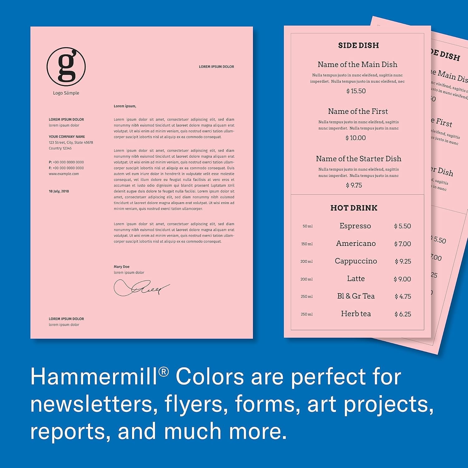 Pastel Pink Colored Paper, 500 Sheets, 8.5×11 – Eco-Friendly 30% Recycled